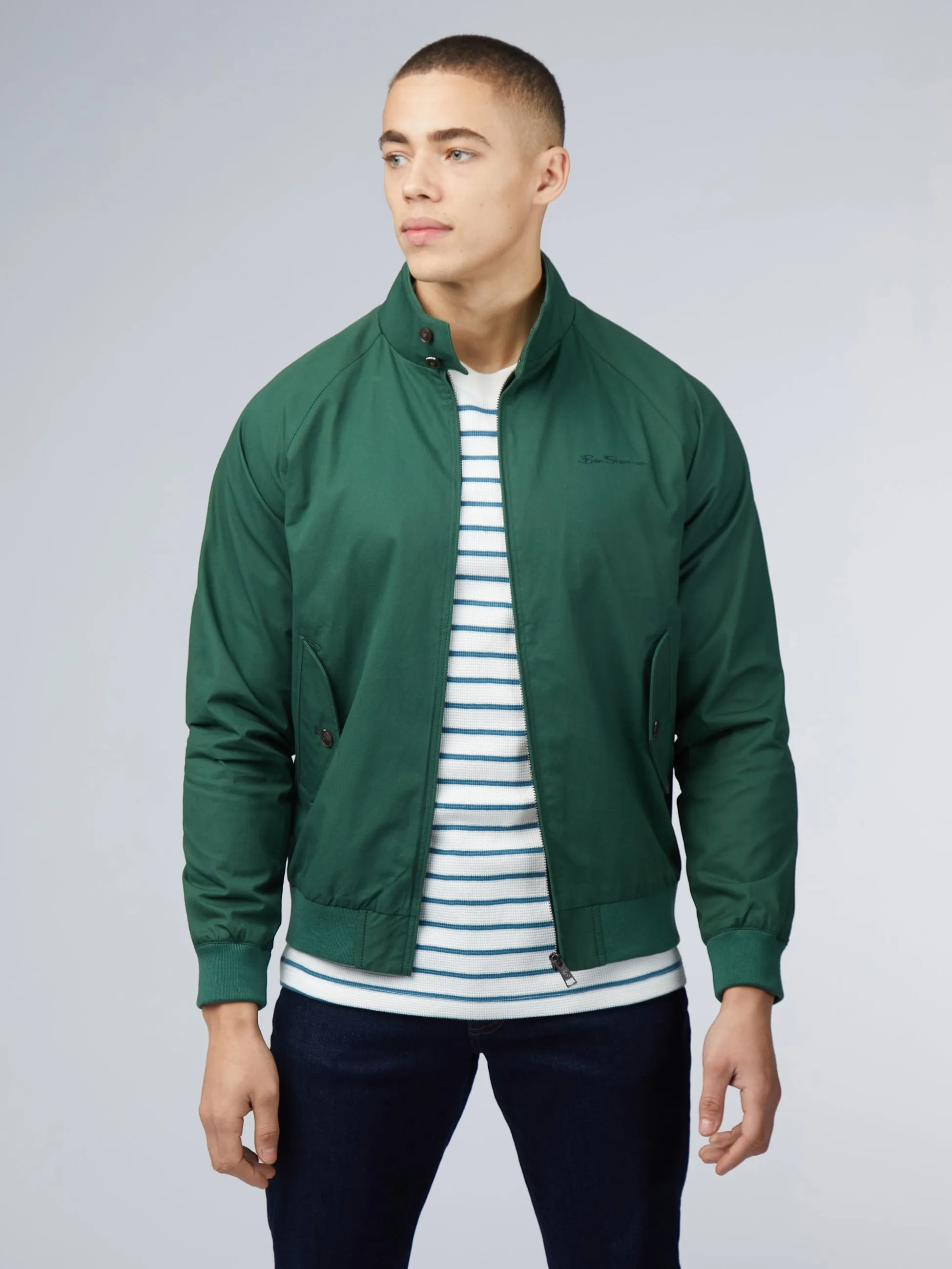 Signature Harrington Jacket - Green sold by Ben Sherman