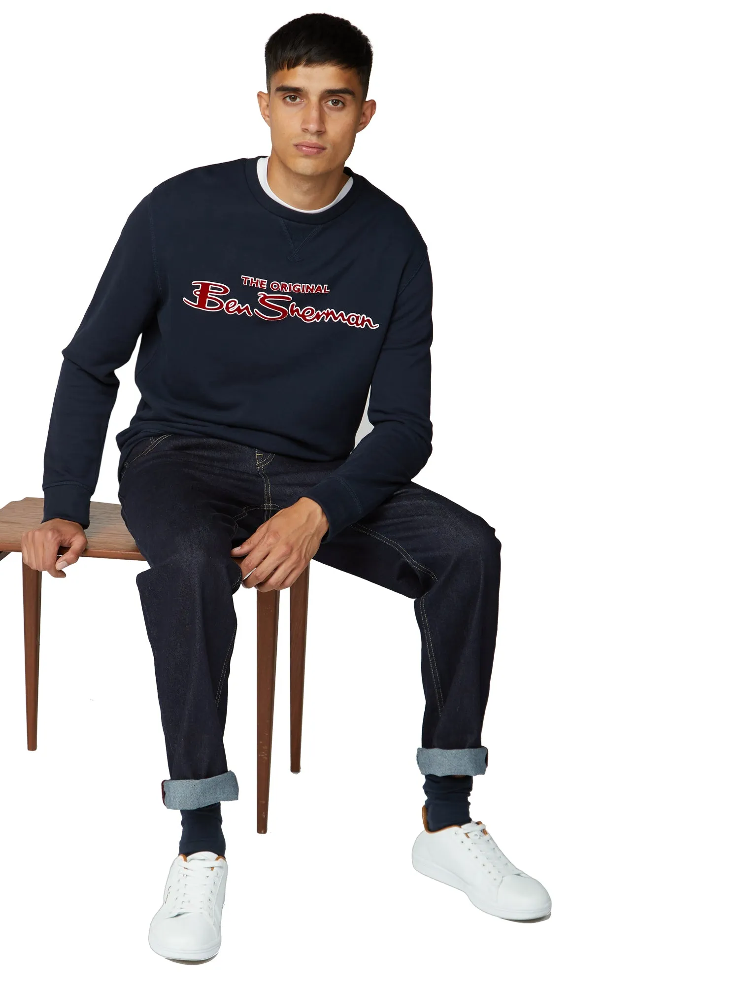 Crewneck Logo Sweatshirt - Navy sold by Ben Sherman product image thumbnail 4