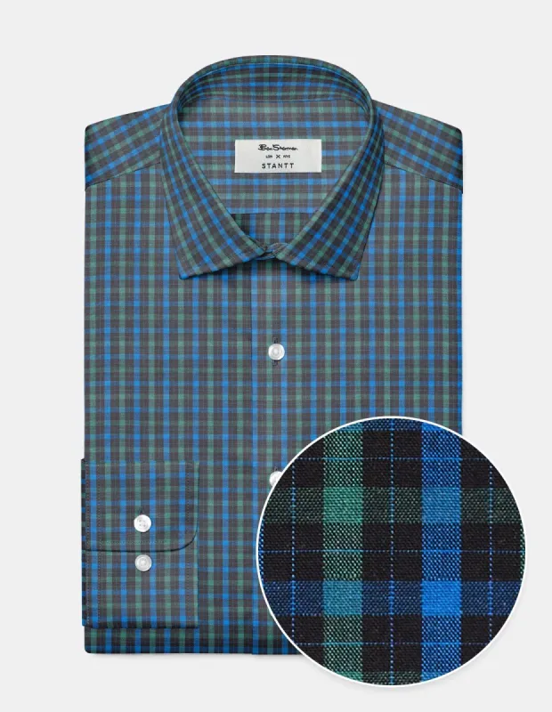 Custom Signature House Check Shirt - Dark Emerald sold by Ben Sherman