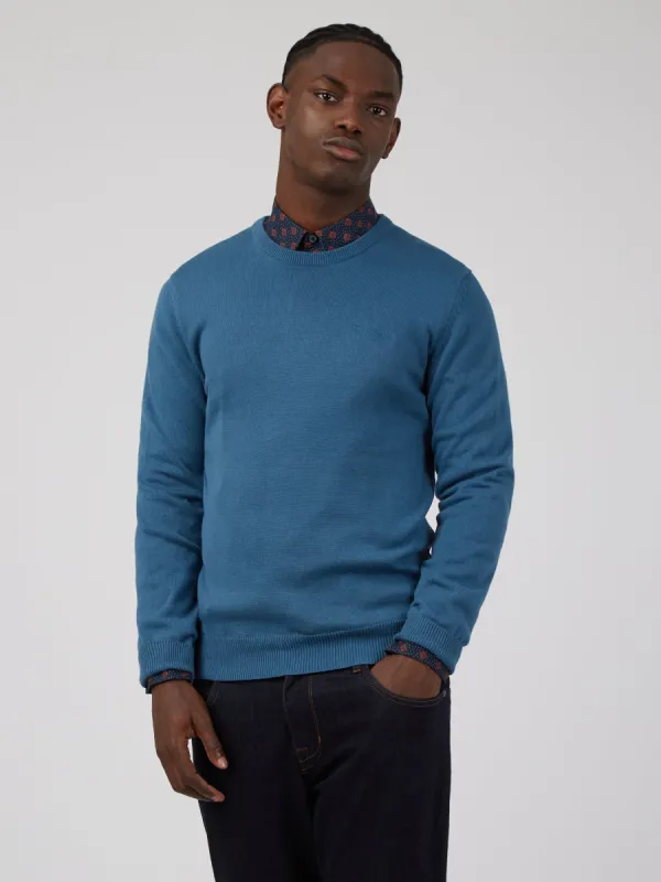 Signature Knit Crewneck Sweater - Wedgewood Blue sold by Ben Sherman