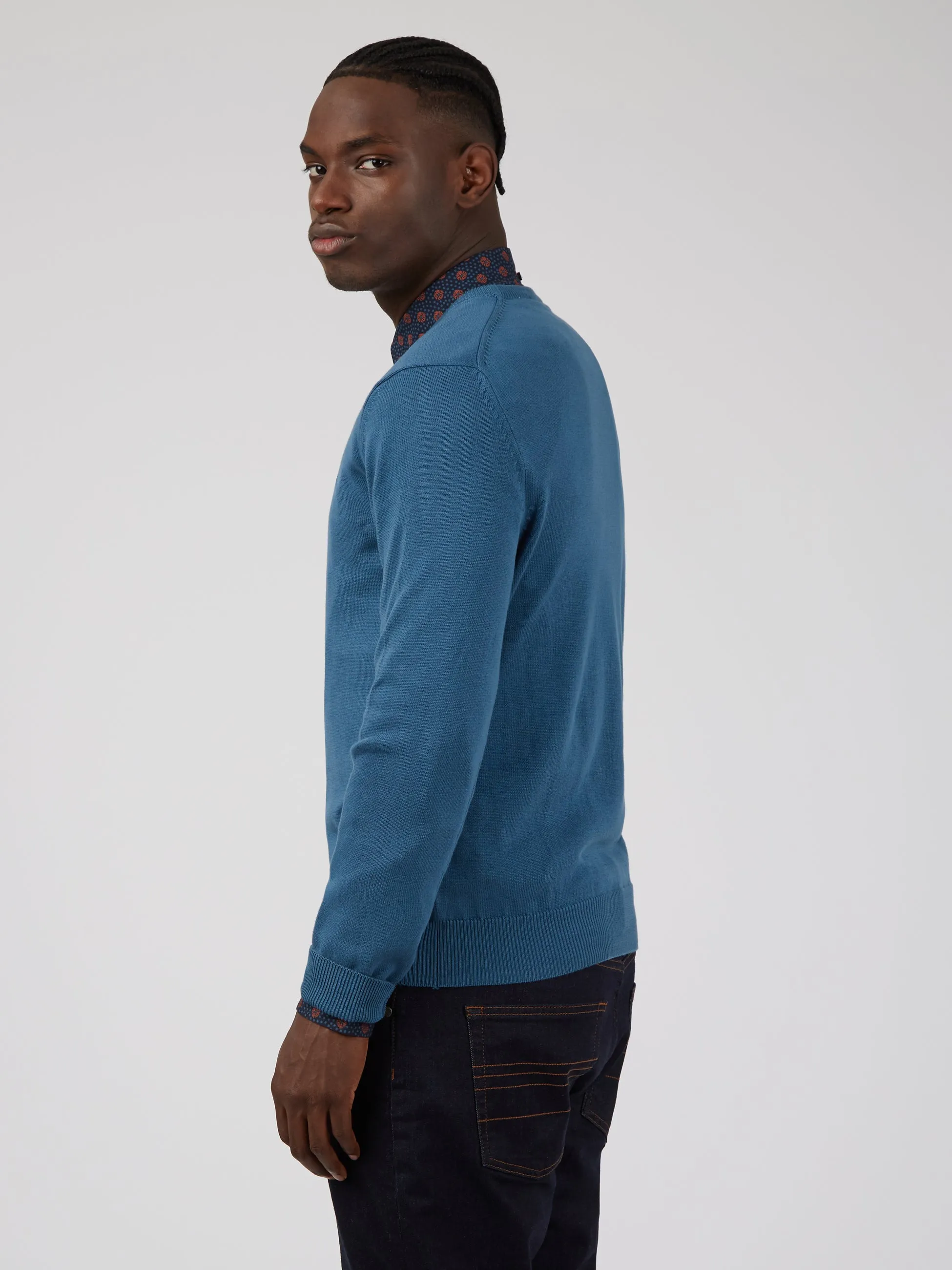 Signature Knit Crewneck Sweater - Wedgewood Blue sold by Ben Sherman product image thumbnail 3