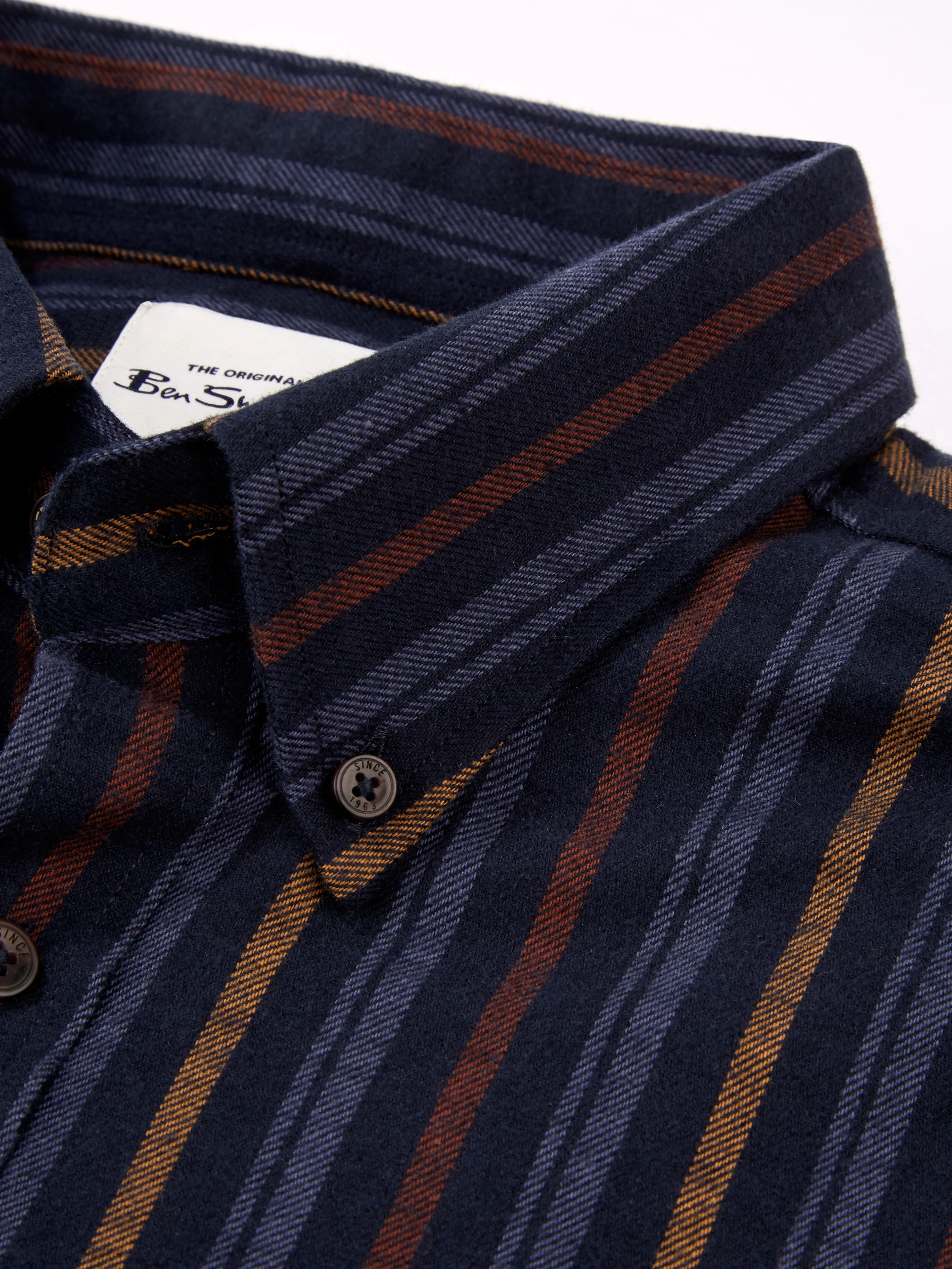 Long-Sleeve Brushed Vertical-Stripe Shirt - Midnight sold by Ben Sherman product image thumbnail 5