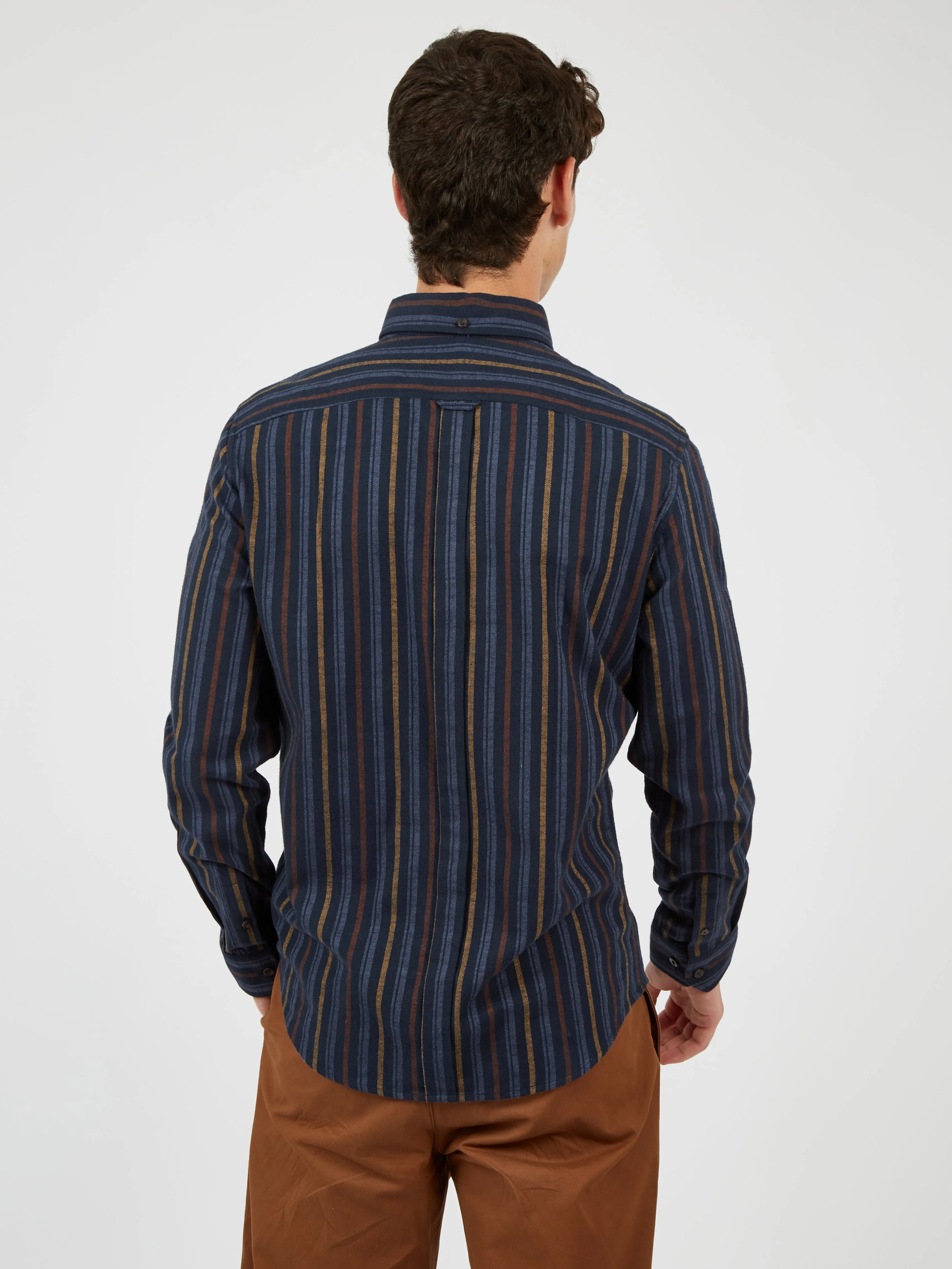 Long-Sleeve Brushed Vertical-Stripe Shirt - Midnight sold by Ben Sherman product image thumbnail 3