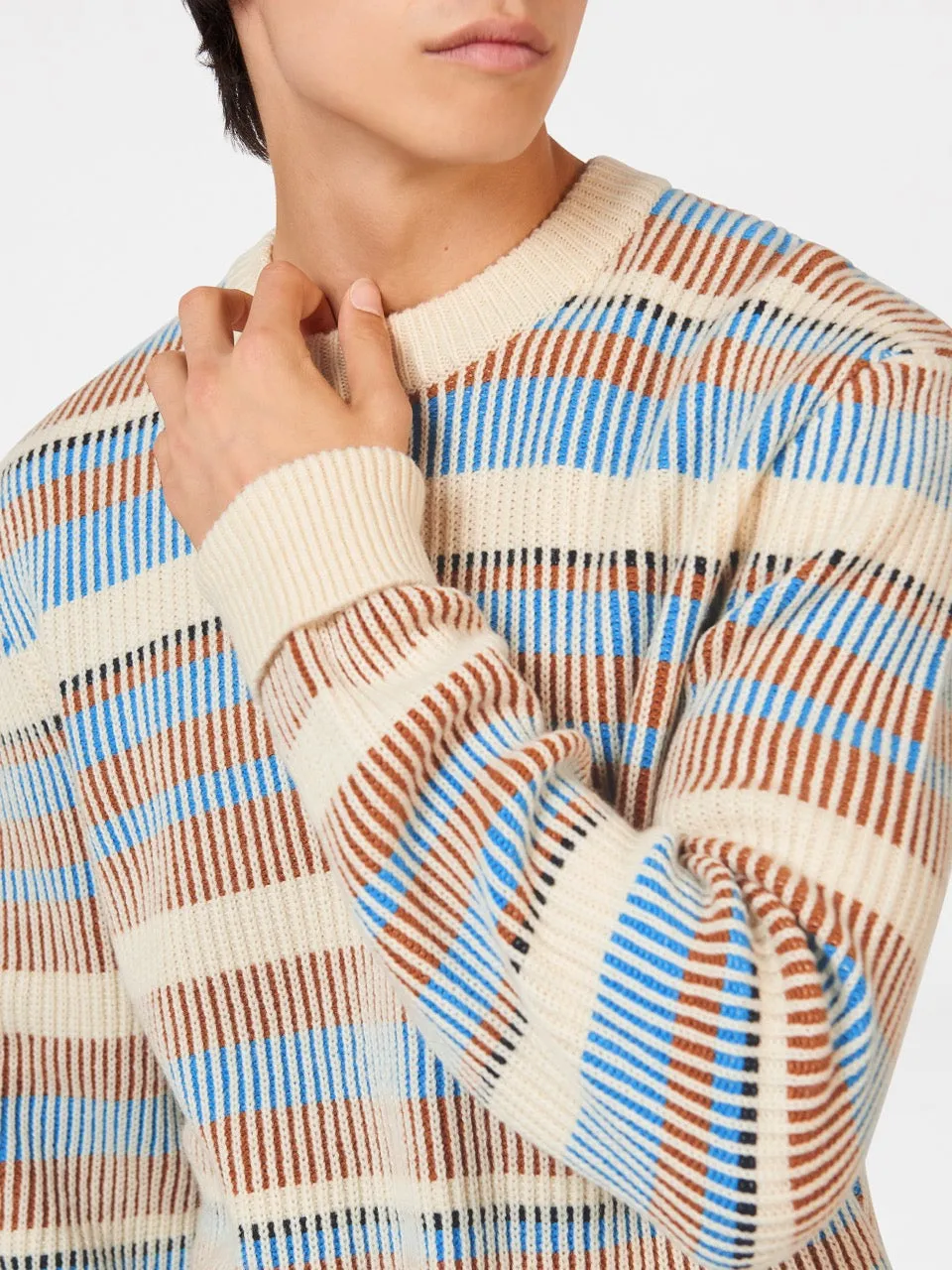 B by Ben Sherman Stripe Knit Sweater - Ivory sold by Ben Sherman product image thumbnail 2
