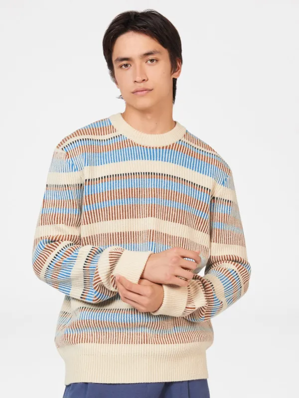 B by Ben Sherman Stripe Knit Sweater - Ivory sold by Ben Sherman