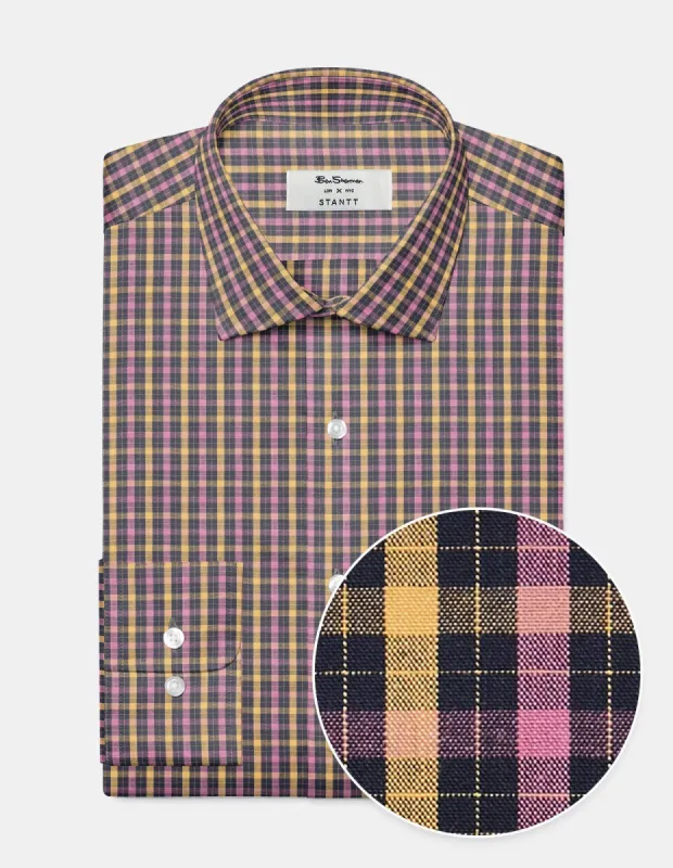 Custom Signature House Check Shirt - Grape sold by Ben Sherman