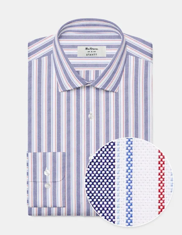 Custom Heritage Ivy Stripe Shirt - Navy sold by Ben Sherman