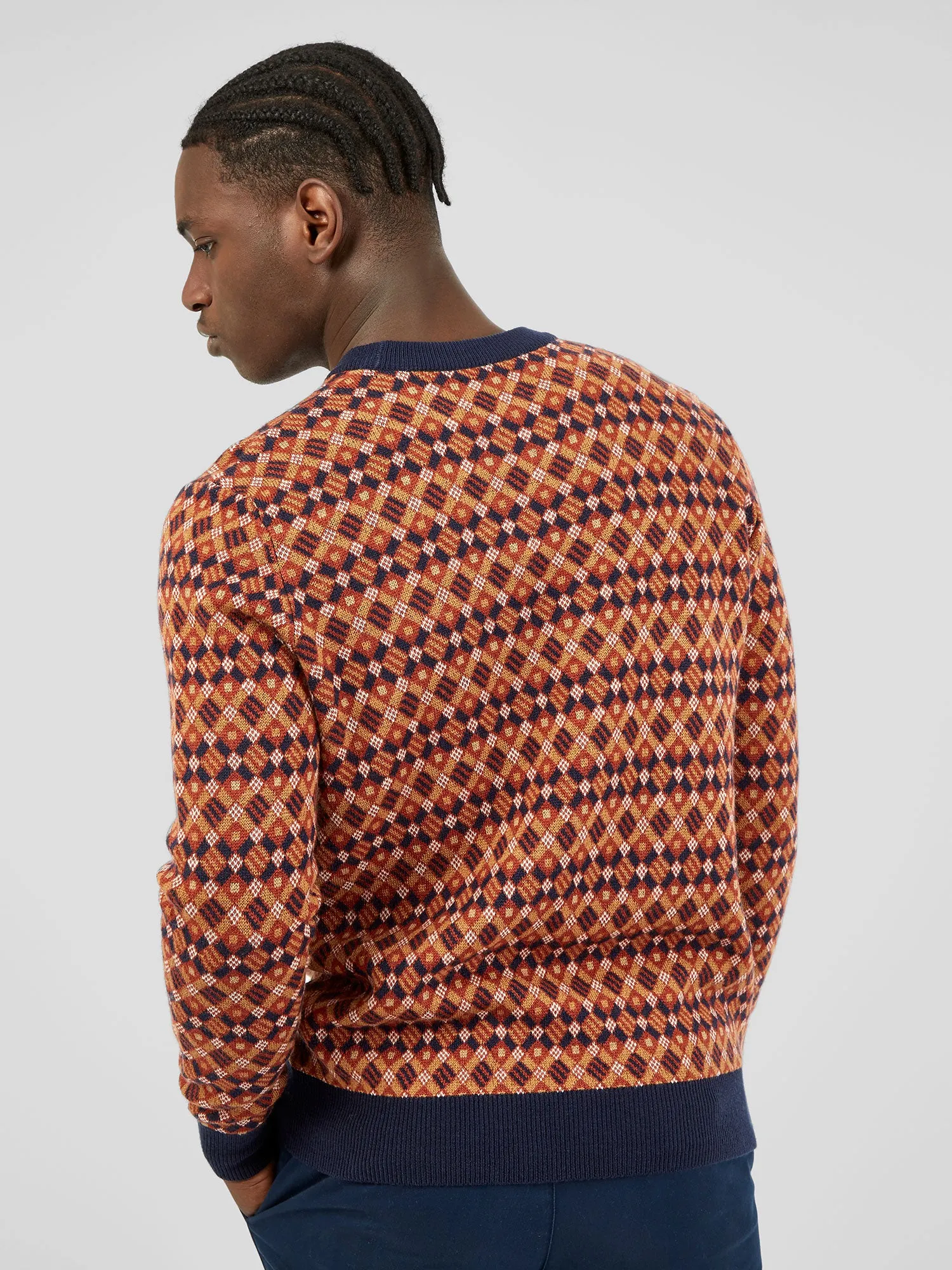 Fairisle-Textured Crewneck Sweater - Marine sold by Ben Sherman product image thumbnail 2