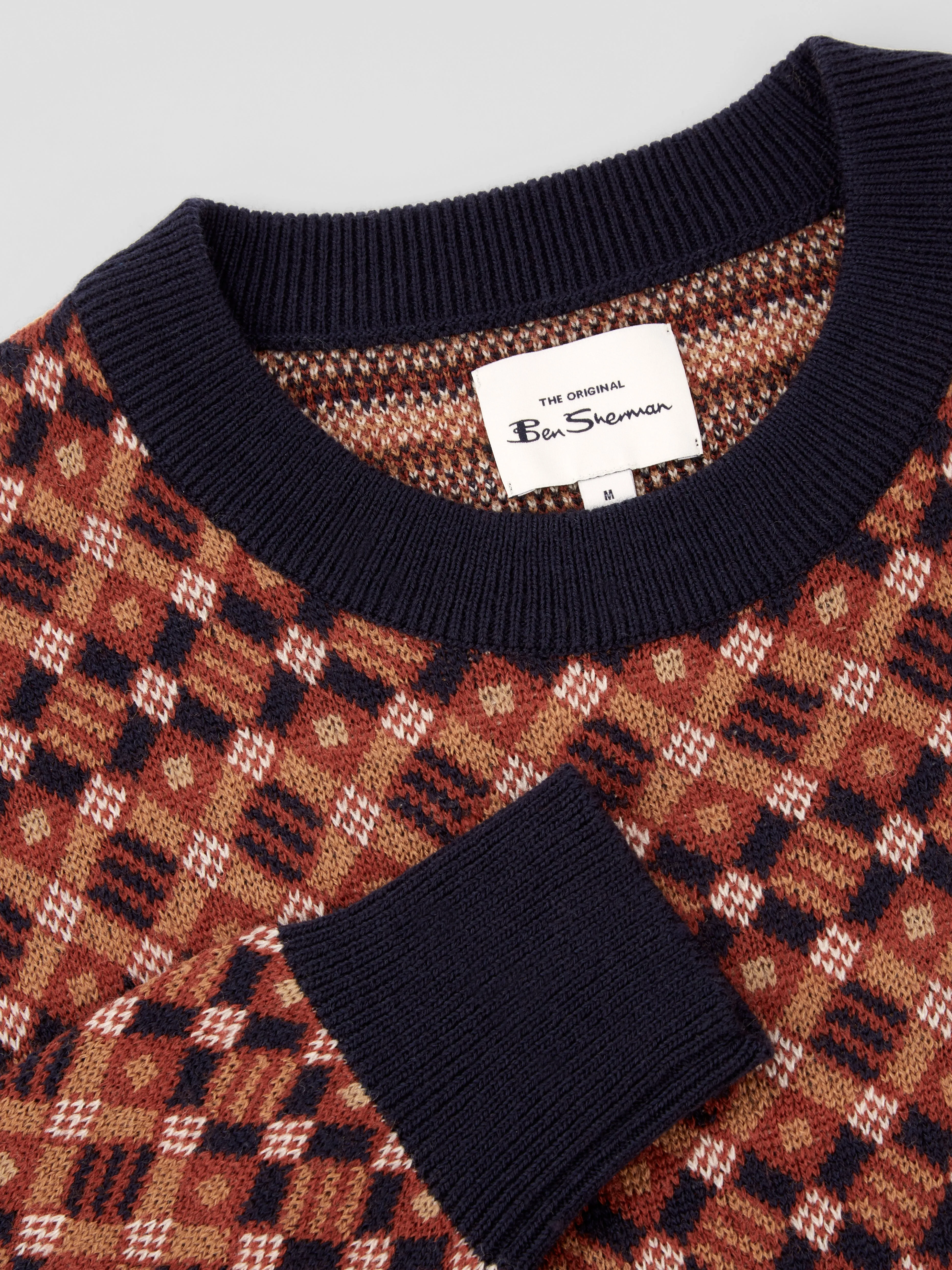 Fairisle-Textured Crewneck Sweater - Marine sold by Ben Sherman product image thumbnail 4