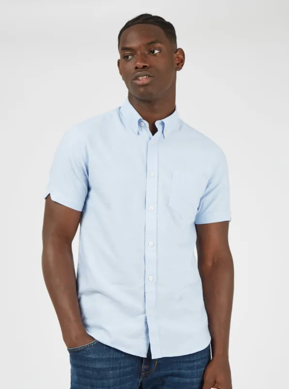 Short-Sleeve Signature Oxford Shirt - Sky sold by Ben Sherman