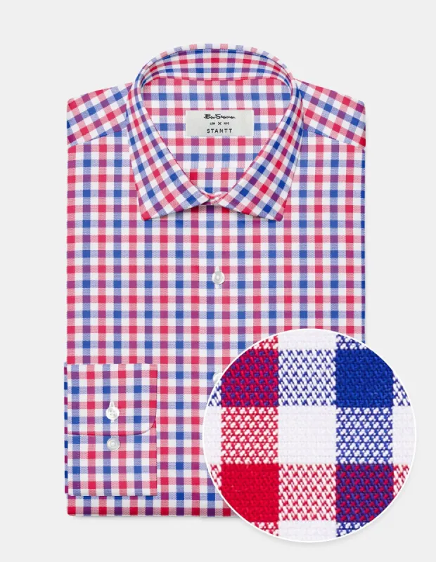 Custom Heritage Gingham Check Shirt - Red sold by Ben Sherman