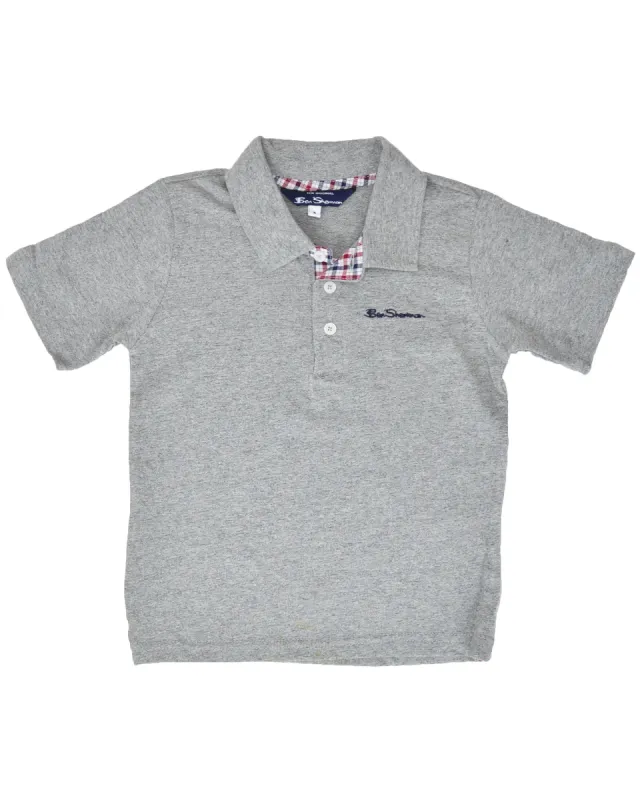 Boys' Short-Sleeve Polo Shirt - Heather Grey (Sizes 8-18) sold by Ben Sherman