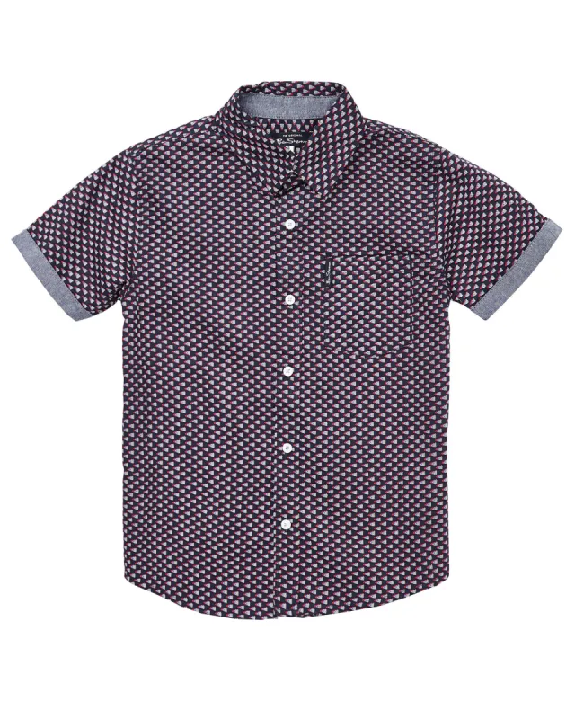 Boys' Navy Short-Sleeve Button-Down Shirt (Sizes 8-18) sold by Ben Sherman