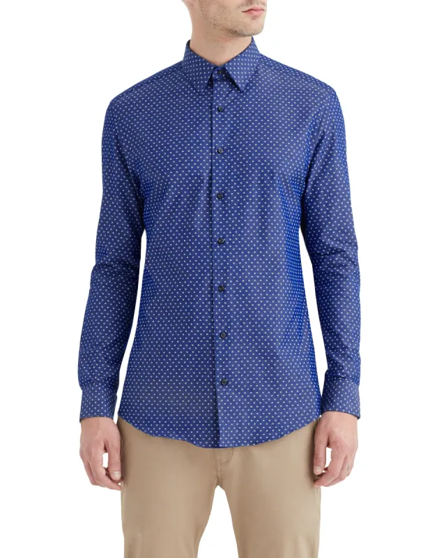 Floral Print on Navy Twill Slim Fit Dress Shirt sold by Ben Sherman