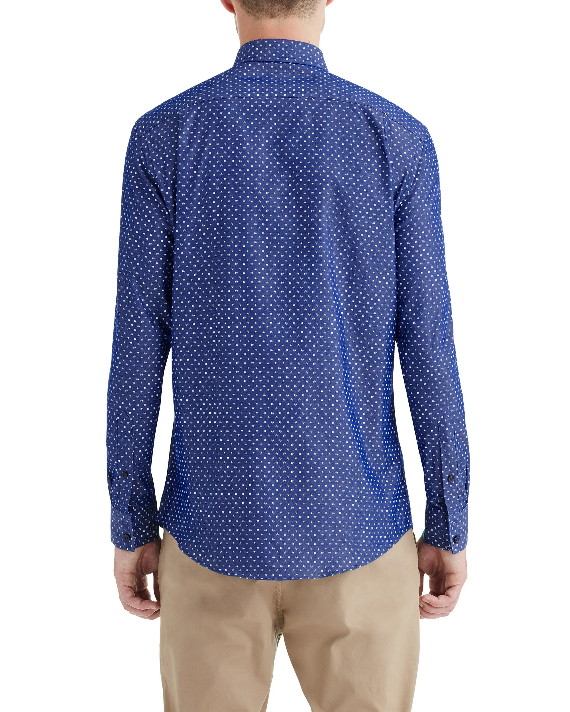 Floral Print on Navy Twill Slim Fit Dress Shirt sold by Ben Sherman product image thumbnail 2