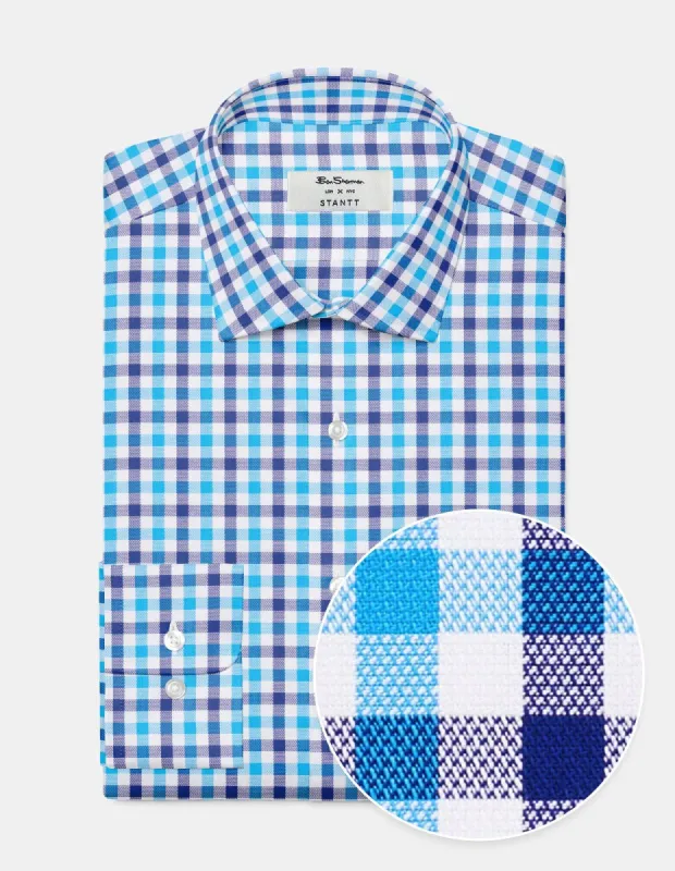 Custom Heritage Gingham Check Shirt - Teal sold by Ben Sherman