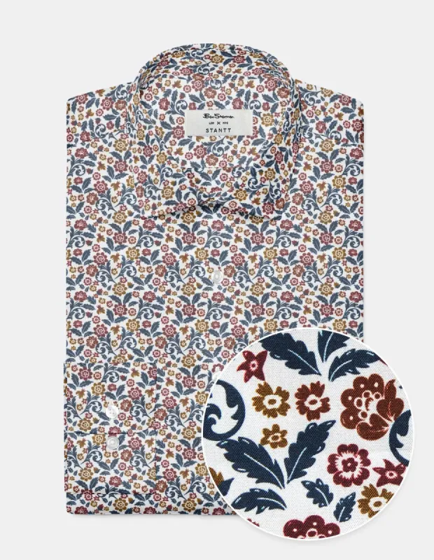 Custom British Floral Shirt - Dark Blue sold by Ben Sherman