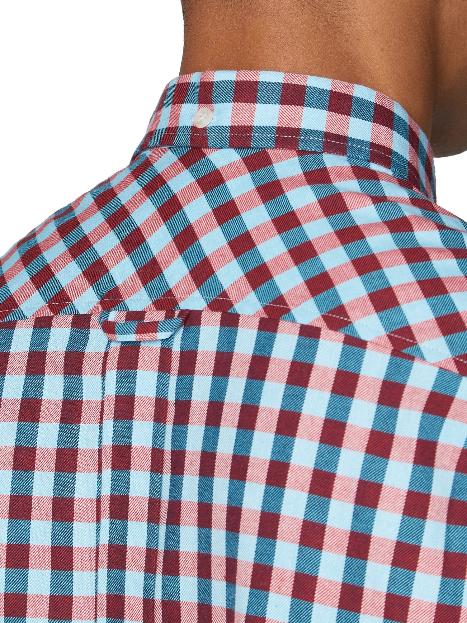 Short Sleeve Twill Gingham Shirt - Turquoise sold by Ben Sherman product image thumbnail 3