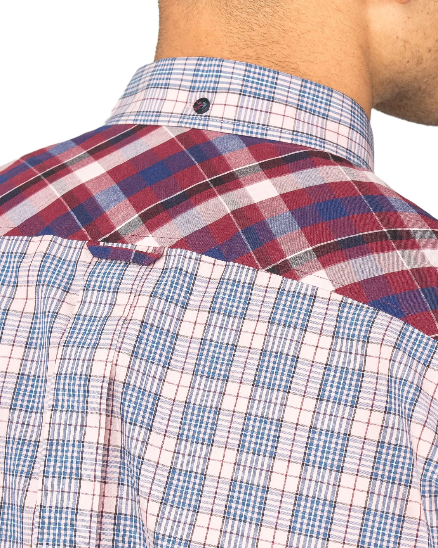 Long-Sleeve Mixed Check Shirt - Pink sold by Ben Sherman product image thumbnail 3