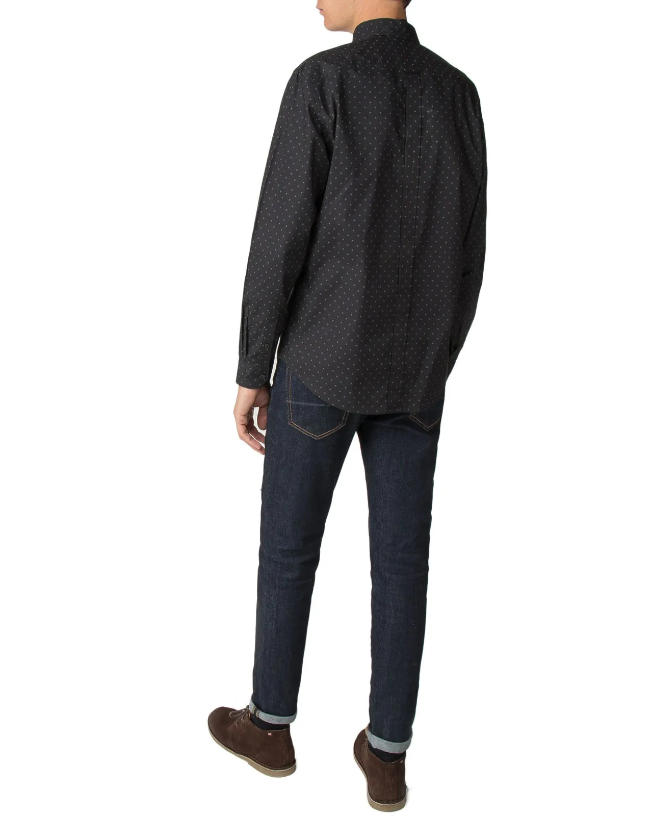 Long-Sleeve Polka Dot Print Shirt - True Black sold by Ben Sherman product image thumbnail 5