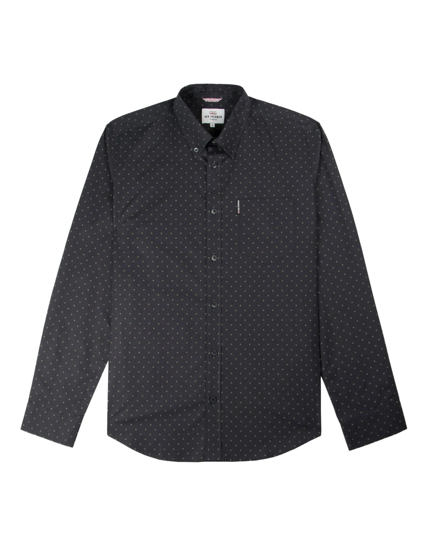 Long-Sleeve Polka Dot Print Shirt - True Black sold by Ben Sherman product image thumbnail 2