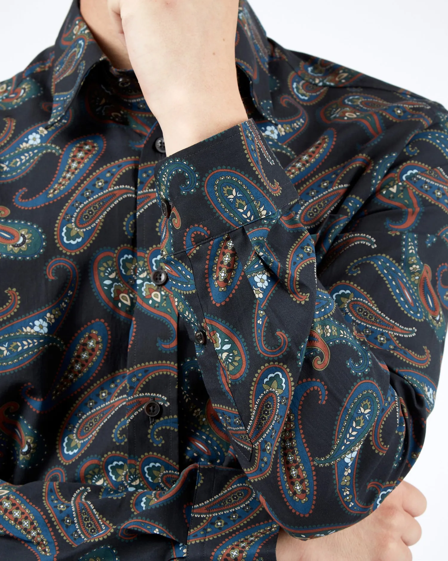 Long-Sleeve Large Paisley-Print Shirt - Midnight sold by Ben Sherman product image thumbnail 5
