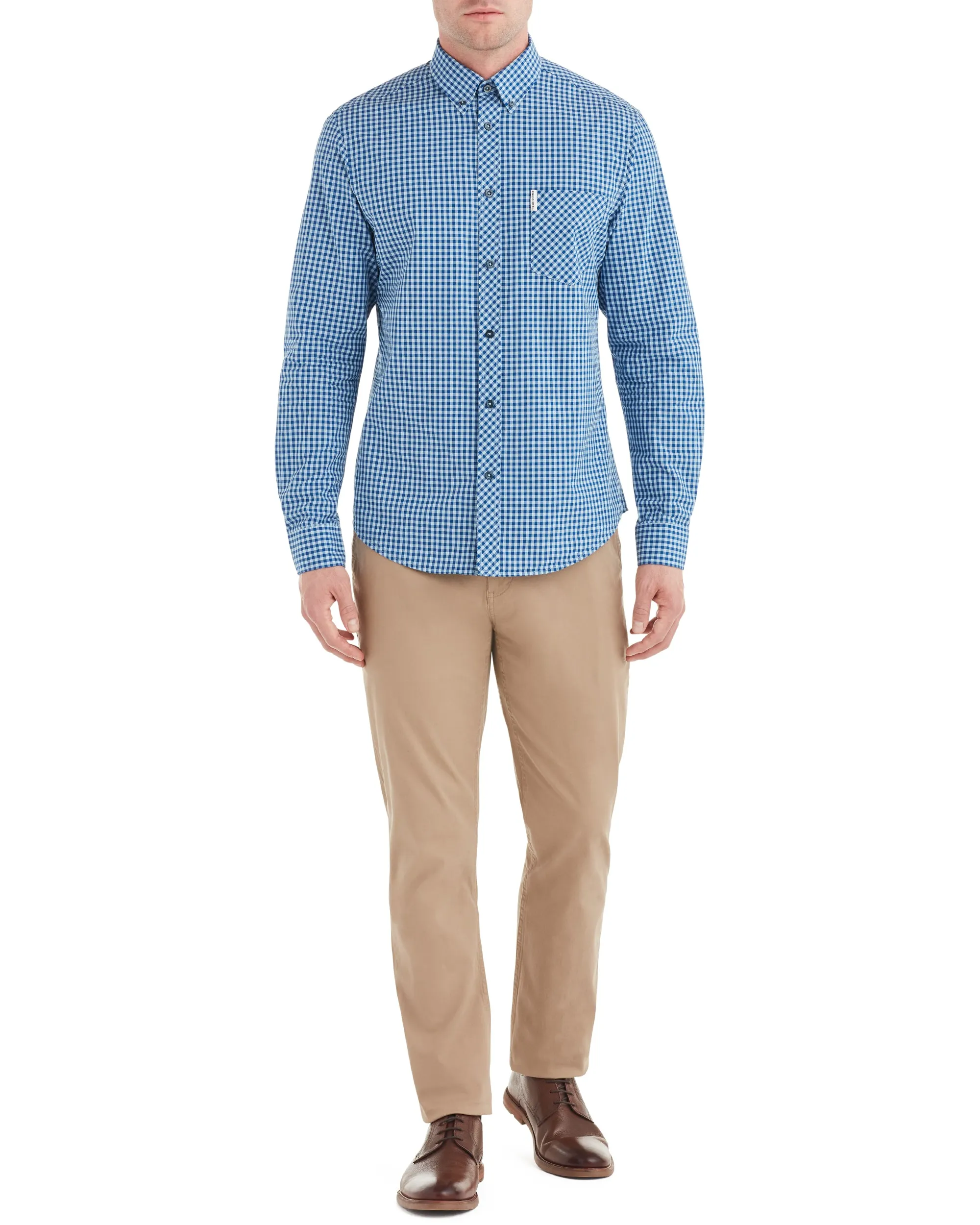 Long-Sleeve Gingham Shirt - Cobalt sold by Ben Sherman product image thumbnail 3