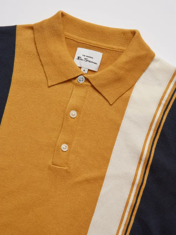 Signature Mod Knit Colorblock Polo - Sunflower sold by Ben Sherman