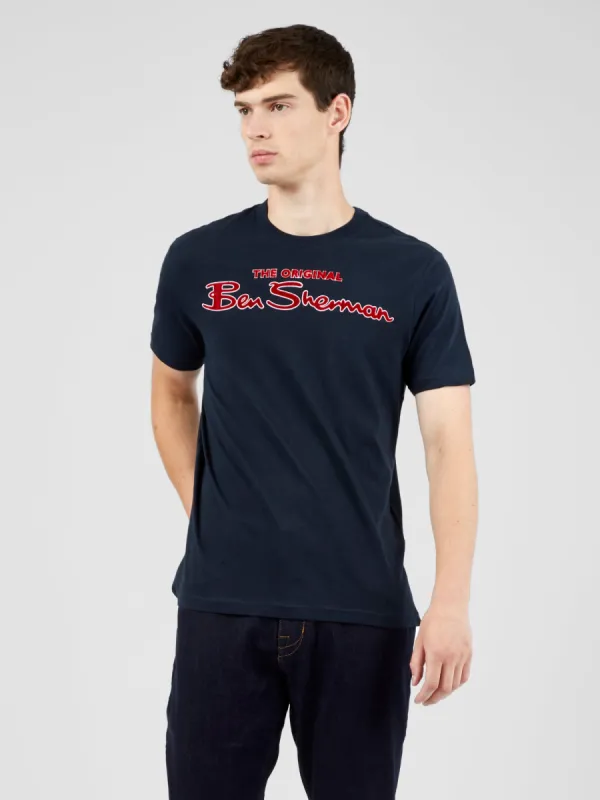 Signature Flock Graphic Tee - Dark Navy sold by Ben Sherman