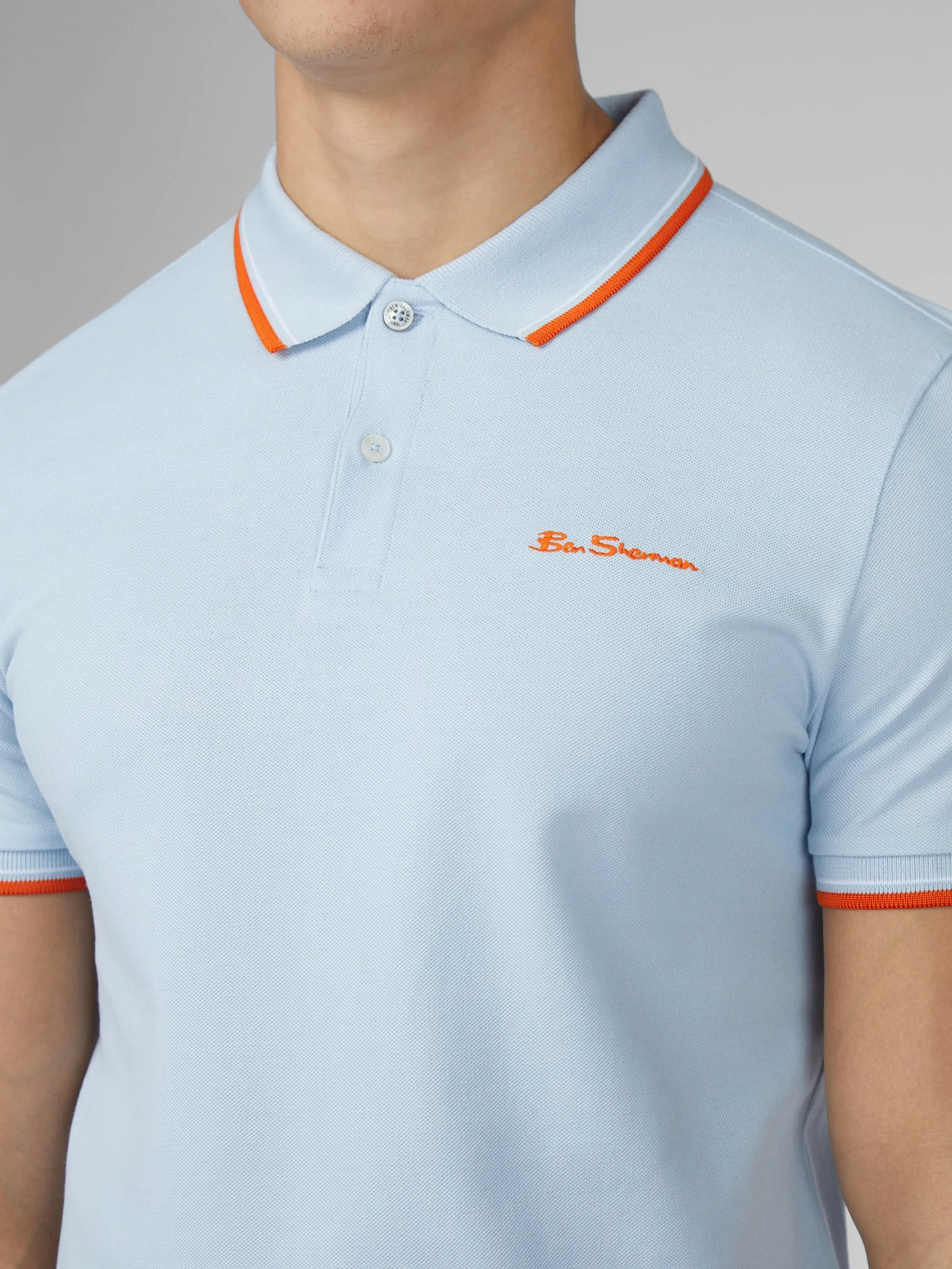 Signature Short Sleeve Polo - Pale Blue sold by Ben Sherman product image thumbnail 4