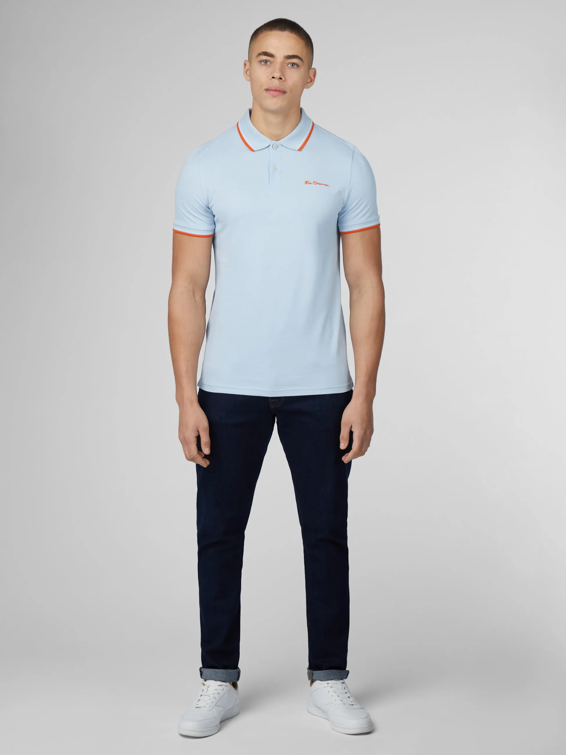 Signature Short Sleeve Polo - Pale Blue sold by Ben Sherman product image thumbnail 2