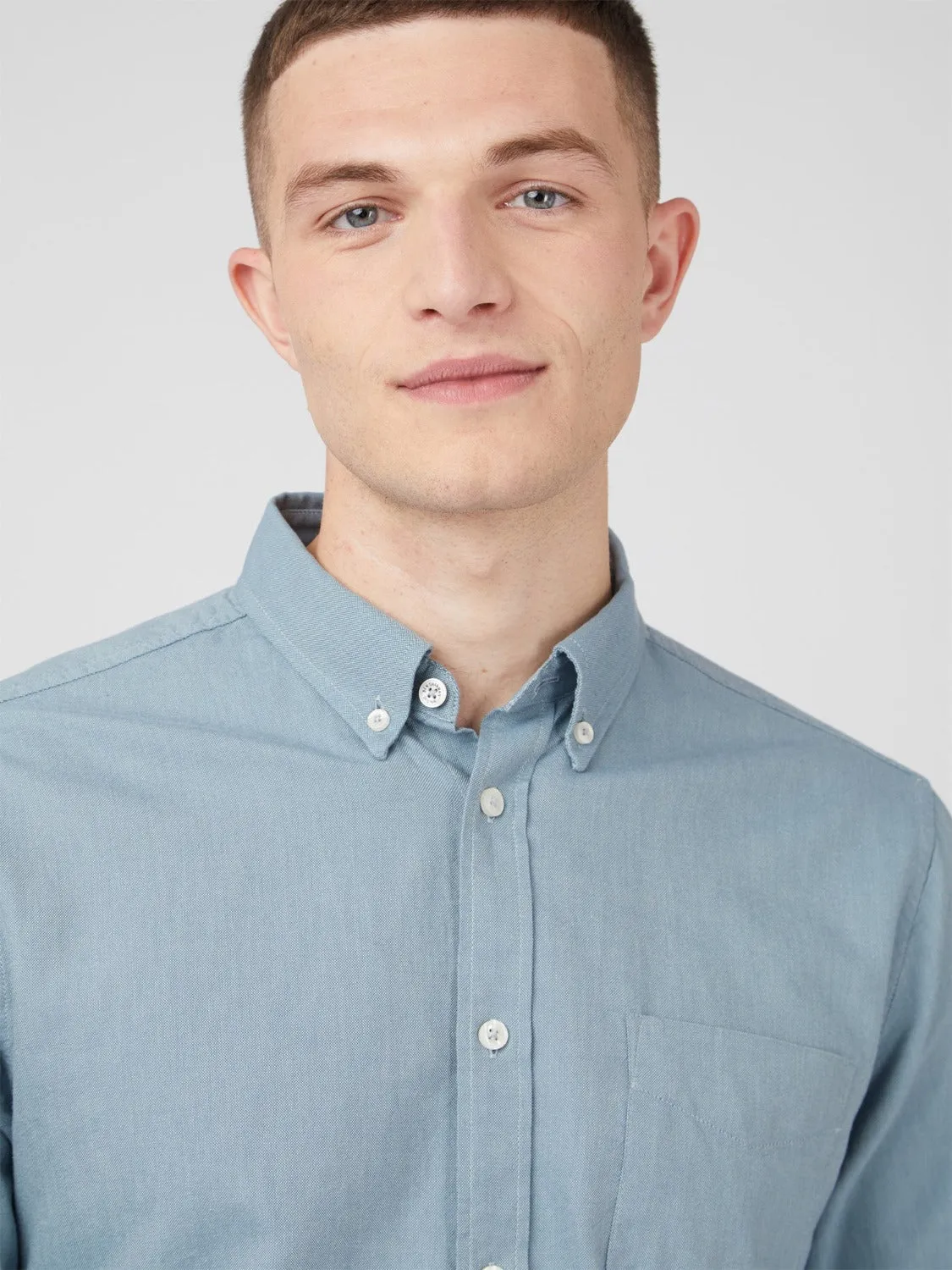 Signature Organic Oxford Shirt - Blue Shadow sold by Ben Sherman product image thumbnail 4