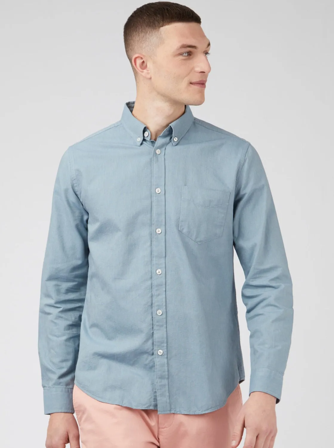 Signature Organic Oxford Shirt - Blue Shadow sold by Ben Sherman product image thumbnail 3