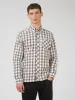 Grid Check Long-Sleeve Shirt - Ivory sold by Ben Sherman
