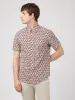 Chequerboard Claret Geo Print Short Sleeve Shirt sold by Ben Sherman