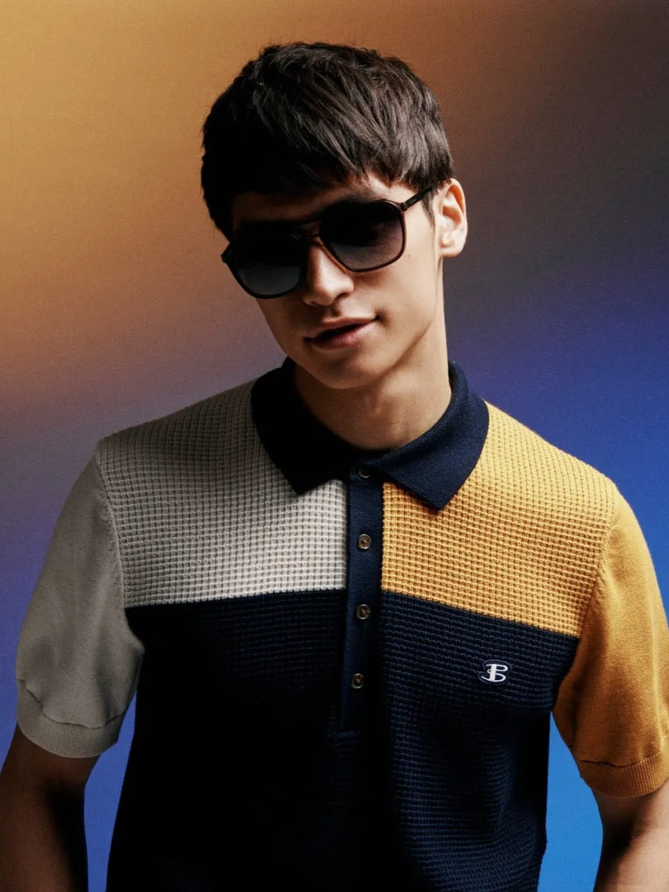 B by Ben Sherman Colorblock Knit Polo sold by Ben Sherman product image thumbnail 2