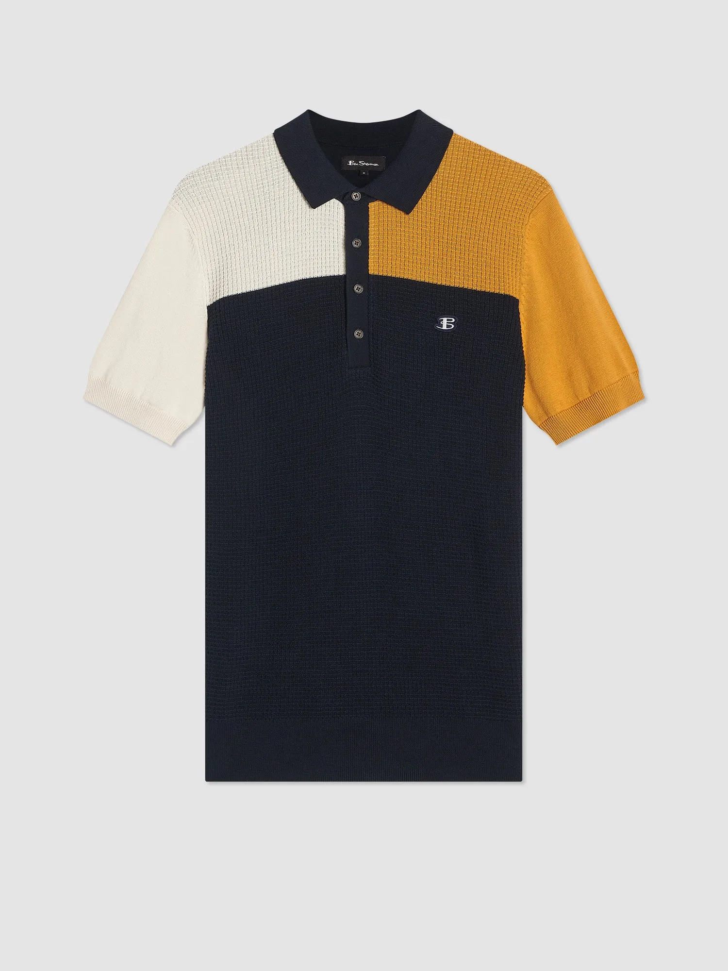 B by Ben Sherman Colorblock Knit Polo sold by Ben Sherman product image thumbnail 3