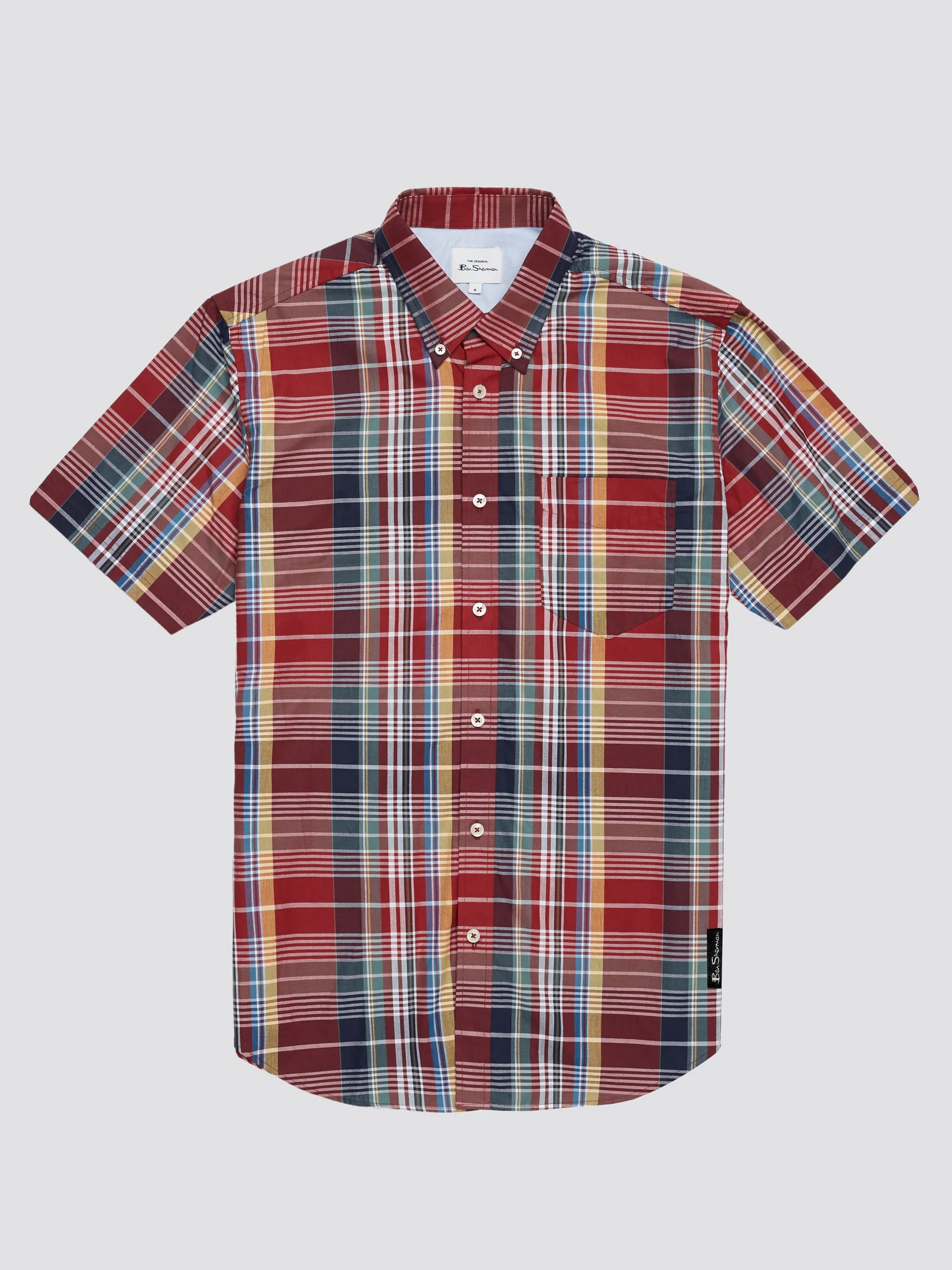 Large Madras Check Short-Sleeve Shirt - Red sold by Ben Sherman product image thumbnail 5