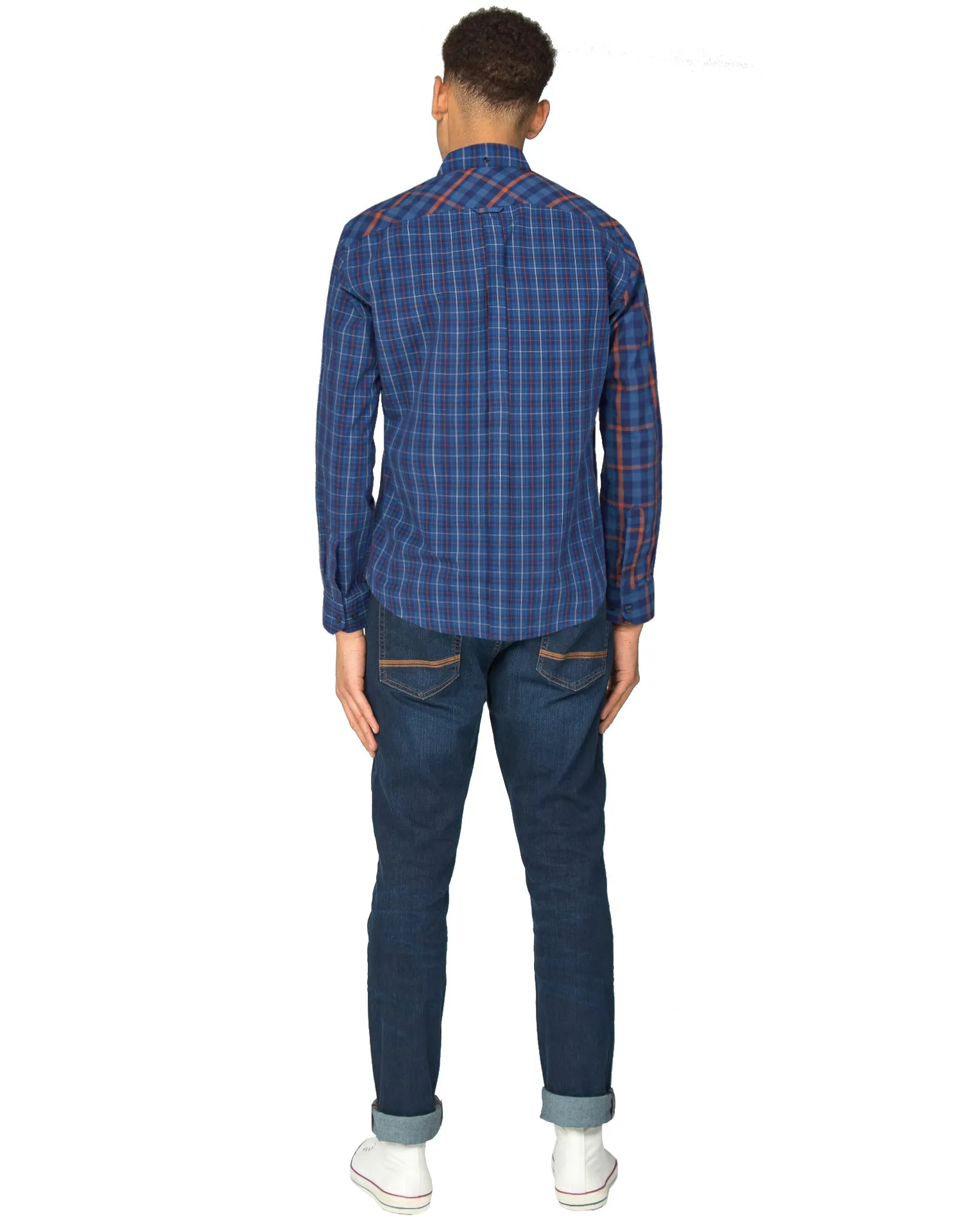 Long-Sleeve Mixed Check Shirt - Navy Blazer sold by Ben Sherman product image thumbnail 5