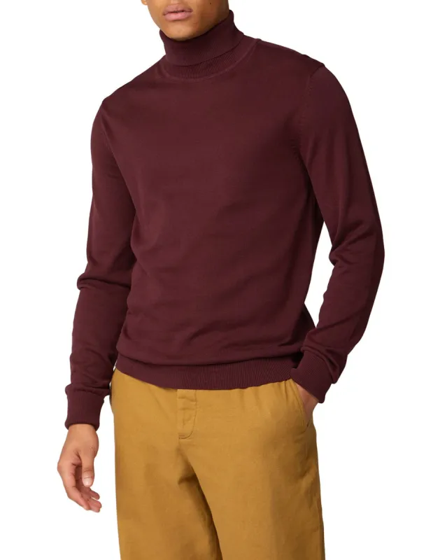 Signature Cotton Roll Neck Sweater - Port made by Ben Sherman