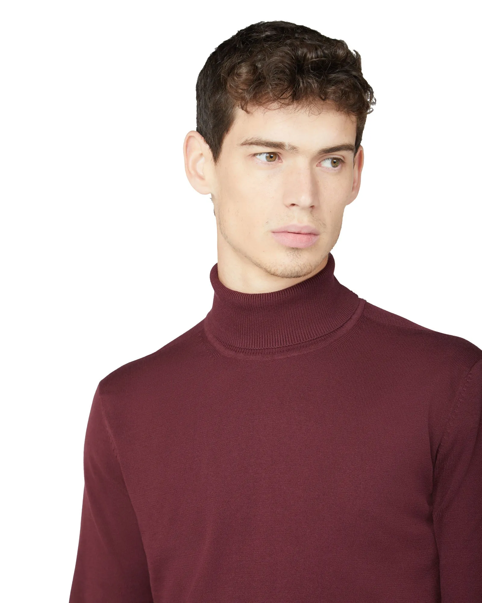 Signature Cotton Roll Neck Sweater - Port sold by Ben Sherman product image thumbnail 3