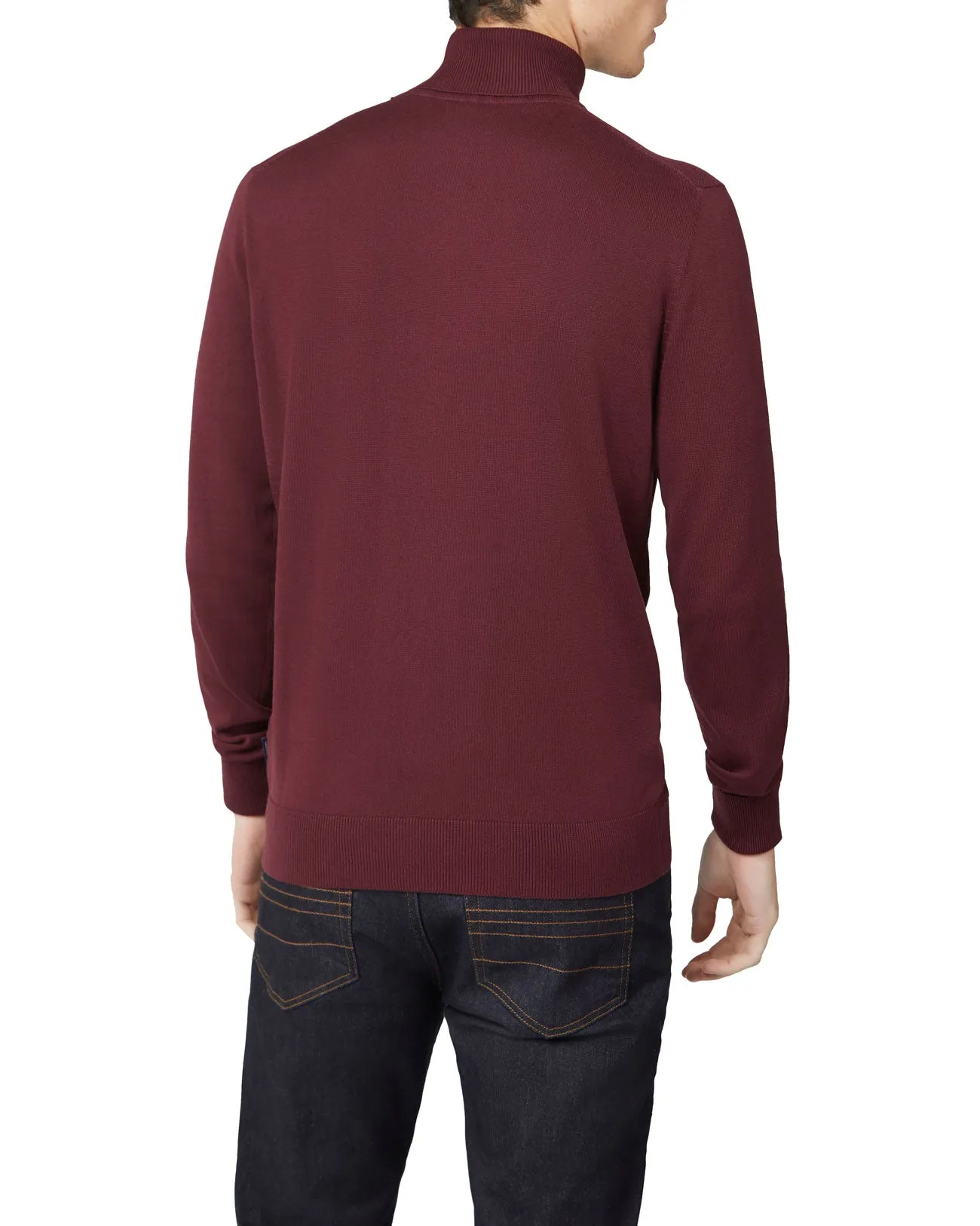 Signature Cotton Roll Neck Sweater - Port sold by Ben Sherman product image thumbnail 2
