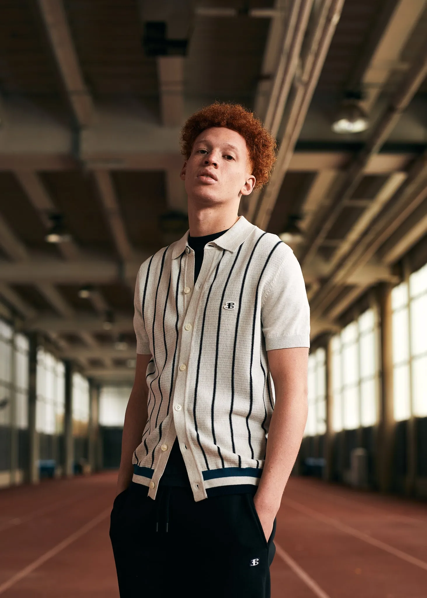 B by Ben Sherman Striped Button-Down Knit Polo sold by Ben Sherman product image thumbnail 2