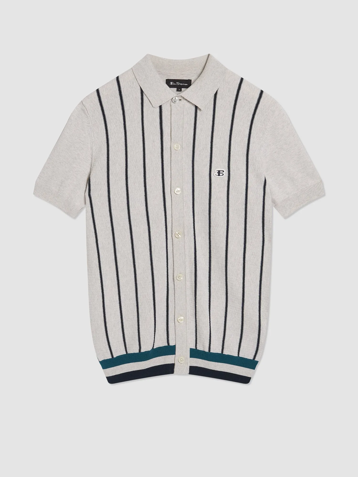 B by Ben Sherman Striped Button-Down Knit Polo sold by Ben Sherman product image thumbnail 3