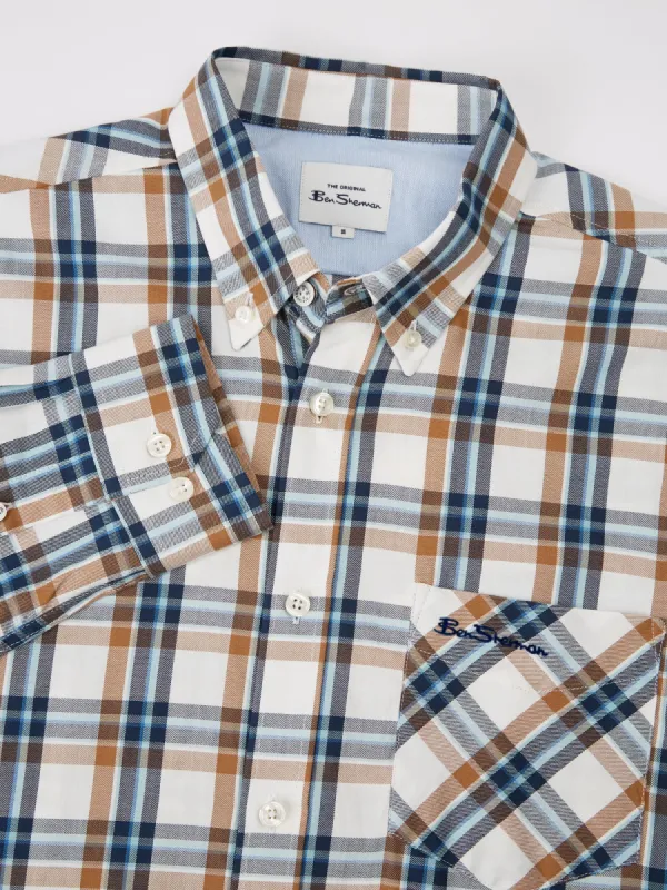Long-Sleeve Winter Madras Check Shirt - Snow White sold by Ben Sherman