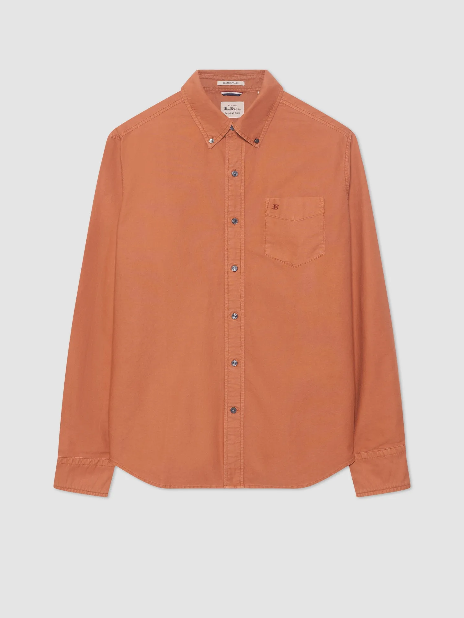 Beatnik Oxford Garment Dye Shirt - Terracota sold by Ben Sherman