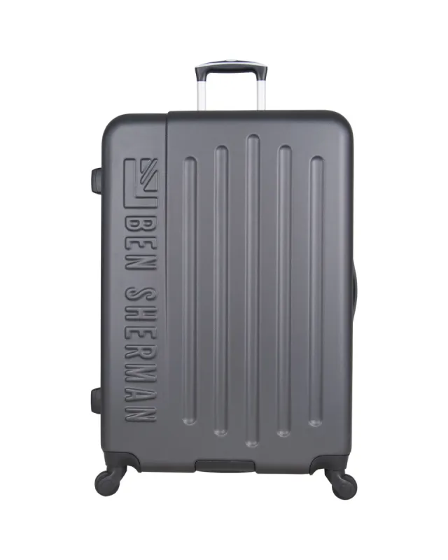 Leicester 28" Hardside Embossed Luggage - Charcoal/Sulphur sold by Ben Sherman