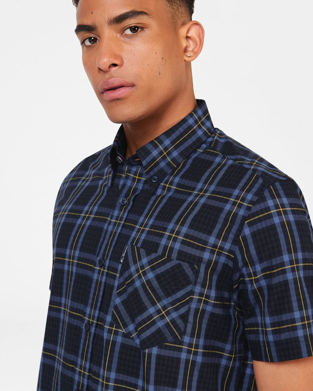 Frame Check Short-Sleeve Shirt sold by Ben Sherman