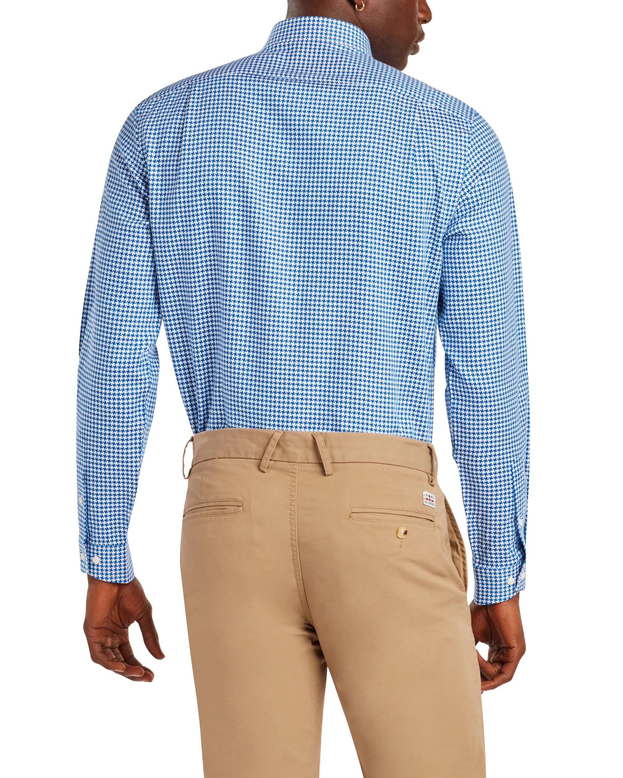 Herringbone Check Slim Fit Dress Shirt - Blue sold by Ben Sherman product image thumbnail 2