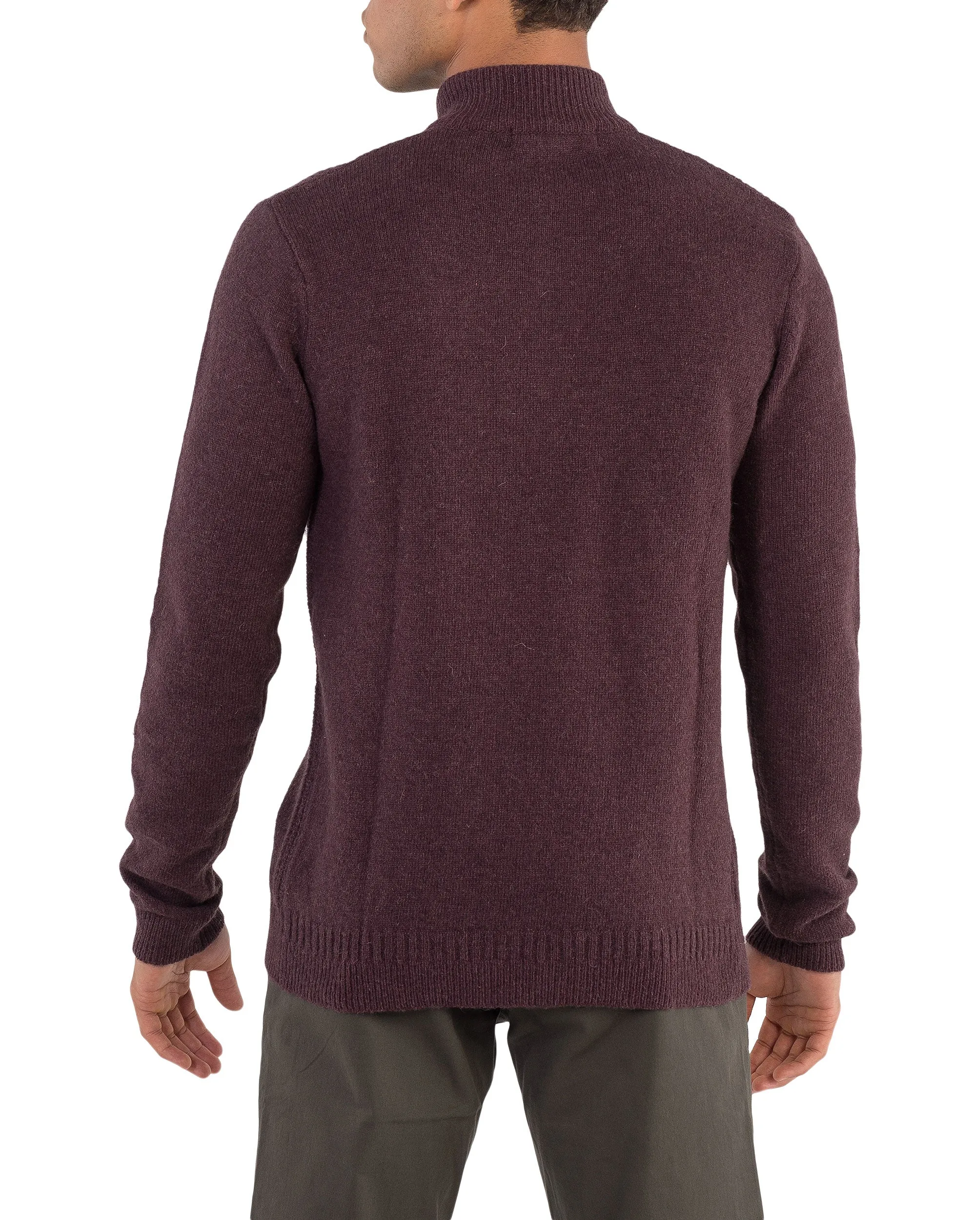 Quarter-Zip Funnel Neck Sweater -Dark Red sold by Ben Sherman product image thumbnail 2